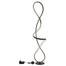 Stojací lampa, kov černý mat, hliník černý mat, plast čirý, akrylové křišťály čiré, kabel PVC černý, nožní spínač v kabelu, DxŠxVxH: 260x200x1325mm, včetně LED 36W 230V, zdroj 3860lm, výkon 1810lm, 4000K