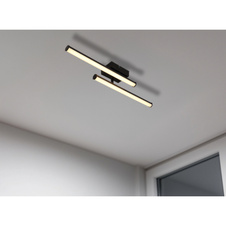 Stropní svítidlo, černý matný plast, bílý plast, otočné/výklopné, šestihranné profily, DxŠxV: 500x70x84mm, včetně LED 12W 230V, zdroj 1320lm, výkon 860lm, 3000K