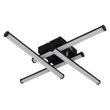 Stropní svítidlo, černý matný plast, bílý plast, otočné/výklopné, šestihranné profily, DxŠxV: 500x500x88mm, včetně LED 24W 230V, zdroj 2490lm, výkon 1470lm, 3000K