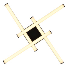 Stropní svítidlo, černý matný plast, bílý plast, otočné/výklopné, šestihranné profily, DxŠxV: 500x500x88mm, včetně LED 24W 230V, zdroj 2490lm, výkon 1470lm, 3000K