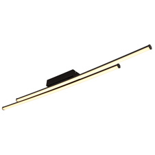 Stropní svítidlo, kov černý matný, plast bílý a černý, šestihranné profily, DxŠxV: 1100x60x66mm, včetně LED 24W 230V, zdroj 2530lm, výkon 1800lm, 3000K