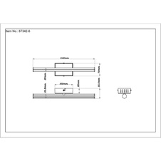 Stropní svítidlo, černý matný plast, bílý plast, šestihranný profil, DxŠxV: 342x70x56mm, včetně LED 6W 230V, zdroj 780lm, výkon 540lm, 3000K