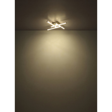 Stropní svítidlo, plast nikl mat, chrom, průhledný plast, čiré plastové křišťály, šestihranný profil, DxŠxVxH: 342x70x56mm, včetně LED 6W 230V, zdroj 830lm, výkon 620lm, 4000K