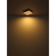 Stropní svítidlo, kov černý mat, MDF vzhled tmavého dřeva, plast bílý, DxŠxV: 800x200x50mm, včetně LED 30W 230V, zdroj 3100lm, výkon 1500lm, 3000K