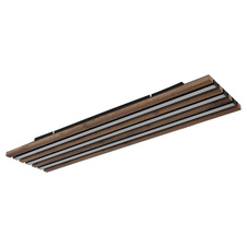 Stropní svítidlo, kov černý mat, MDF vzhled tmavého dřeva, plast bílý, DxŠxV: 800x200x50mm, včetně LED 30W 230V, zdroj 3100lm, výkon 1500lm, 3000K