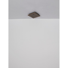 Stropní svítidlo, kov černý mat, MDF vzhled tmavého dřeva, plast bílý, DxŠxV: 800x200x50mm, včetně LED 30W 230V, zdroj 3100lm, výkon 1500lm, 3000K