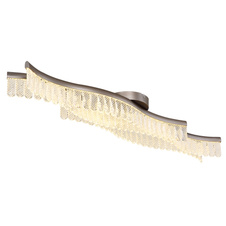 Stropní svítidlo, kov grafit matný, čiré akrylové křišťály, DxŠxV: 1080x180x130mm, včetně LED 35W 230V, zdroj 4480lm, výkon 1560lm, 3200K