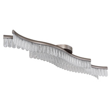 Stropní svítidlo, kov grafit matný, čiré akrylové křišťály, DxŠxV: 1080x180x130mm, včetně LED 35W 230V, zdroj 4480lm, výkon 1560lm, 3200K