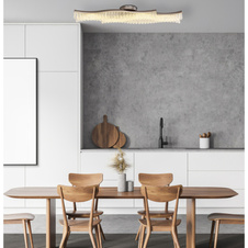Stropní svítidlo, kov grafit matný, čiré akrylové křišťály, DxŠxV: 1080x180x130mm, včetně LED 35W 230V, zdroj 4480lm, výkon 1560lm, 3200K