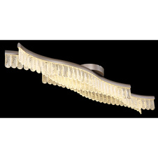 Stropní svítidlo, kov grafit matný, čiré akrylové křišťály, DxŠxV: 1080x180x130mm, včetně LED 35W 230V, zdroj 4480lm, výkon 1560lm, 3200K