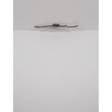 Stropní svítidlo, kov grafit matný, čiré akrylové křišťály, DxŠxV: 1080x180x130mm, včetně LED 35W 230V, zdroj 4480lm, výkon 1560lm, 3200K