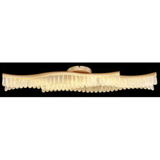 Stropní svítidlo, matný zlatý kov, čiré akrylové křišťály, DxŠxV: 1080x180x130mm, včetně LED 35W 230V, zdroj 4480lm, výkon 1560lm, 3200K