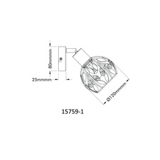 Nástěnné svítidlo, černý matný kov, zlatý kov, černě patinovaný, čiré akrylové krystaly, šxv: 120x160mm, v: 210mm, bez žárovky 1xE14, max. 25W 230V