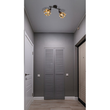 Nástěnné svítidlo, zlatý a černý kov, černá patina, čiré akrylové krystaly, DxŠxV: 250x120x155mm, bez žárovek 2xE14, max. 25W 230V