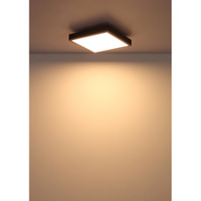 Stropní svítidlo, hliník stříbrný, tmavě šedý MDF, bílý plast, DxŠxV: 300x300x60mm, včetně LED 12W 230V, zdroj 1250lm, výkon 600lm, 3000K