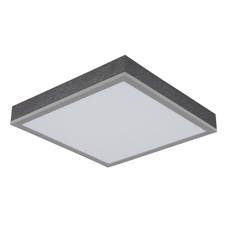 Stropní svítidlo, hliník stříbrný, tmavě šedý MDF, bílý plast, DxŠxV: 300x300x60mm, včetně LED 12W 230V, zdroj 1250lm, výkon 600lm, 3000K