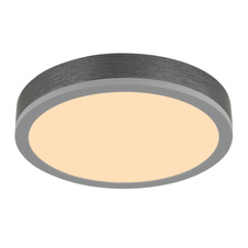 Stropní svítidlo, hliník stříbrný, MDF šedá tmavá, plast bílý, ø: 300mm, V: 85mm, včetně LED 12W 230V, zdroj 1250lm, výkon 600lm, 3000K