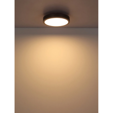 Stropní svítidlo, hliník stříbrný, MDF šedá tmavá, plast bílý, ø: 300mm, V: 85mm, včetně LED 12W 230V, zdroj 1250lm, výkon 600lm, 3000K