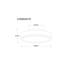 Stropní svítidlo, hliník stříbrný, MDF šedá tmavá, plast bílý, ø: 300mm, V: 85mm, včetně LED 12W 230V, zdroj 1250lm, výkon 600lm, 3000K