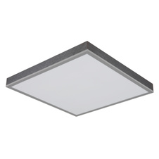 Stropní svítidlo, hliník stříbrný, tmavě šedý MDF, bílý plast, DxŠxV: 450x450x65mm, včetně LED 24W 230V, zdroj 2500lm, výkon 1200lm, 3000K
