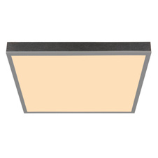 Stropní svítidlo, hliník stříbrný, tmavě šedý MDF, bílý plast, DxŠxV: 450x450x65mm, včetně LED 24W 230V, zdroj 2500lm, výkon 1200lm, 3000K