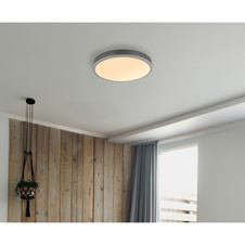 Stropní svítidlo, hliník stříbrný, MDF šedá tmavá, plast bílý, ø: 450mm, V: 85mm, včetně LED 24W 230V, zdroj 2500lm, výkon 1200lm, 3000K