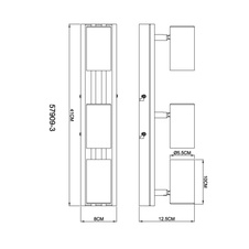 Stropní svítidlo, černý matný kov, tmavě hnědé dřevo, otočné, DxŠxV: 410x80x125mm, V: 125mm, bez žárovek 3x GU10 25W 230V