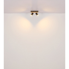 Stropní svítidlo kov černý mat, dřevo tmavě hnědé, otočné, DxŠxV: 560x80x125mm, V: 125mm, bez žárovek 4x GU10 25W 230V