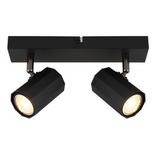 Nástěnné svítidlo, kov černý, hliník černý, DxŠxV: 260x60x145mm, bez žárovek 2xGU10, max. 25W 230V