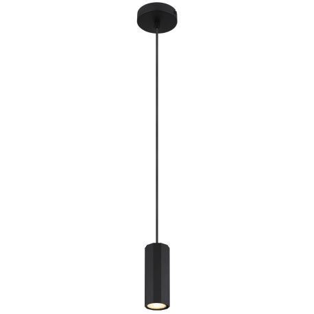 Závěsné svítidlo, kov černý matný, hliník černý matný, kabel PVC černý, výška lze zkrátit, ø: 100mm, V: 1200mm, bez žárovky 1xGU10, max. 25W 230V