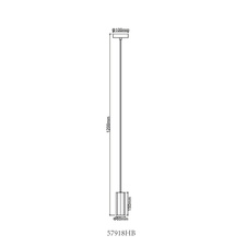 Závěsné svítidlo, kov černý matný, hliník černý matný, kabel PVC černý, výška lze zkrátit, ø: 100mm, V: 1200mm, bez žárovky 1xGU10, max. 25W 230V
