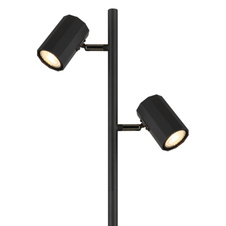 Stojací lampa, kov černý mat, hliník černý mat, kabel PVC černý, nožní vypínač na kabelu, DxŠxV: 270x220x1580mm, délka kabelu 1800mm, bez žárovek 2xGU10, max. LED 5W 230V