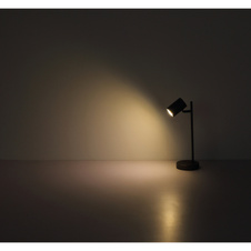 Stolní lampa, kov černý mat, hliník černý mat, kabel PVC černý, kolébkový vypínač na kabelu, DxŠxV: 165x120x350mm, délka kabelu 1500mm, bez žárovky 1xGU10, max. LED 5W 230V