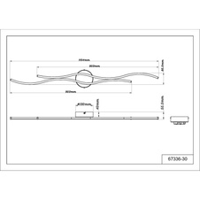Stropní svítidlo, kov černý mat, hliník černý mat, plast bílý, DxŠxV: 1104x130x56mm, včetně LED 30W 230V, zdroj 3550lm, výkon 1300lm, 3000K