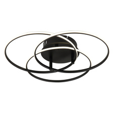 Stropní svítidlo, kov černý matný, hliník černý matný, plast bílý, otočné/výklopné, ø: 456mm, V: 94mm, včetně LED 40W 230V, zdroj 4680lm, výstup 2920lm, 4000K