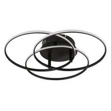 Stropní svítidlo, kov černý matný, hliník černý matný, plast bílý, otočné/výklopné, ø: 456mm, V: 94mm, včetně LED 40W 230V, zdroj 4680lm, výstup 2920lm, 4000K