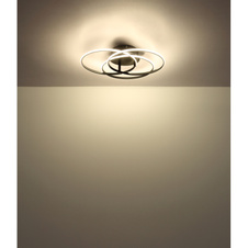 Stropní svítidlo, kov černý matný, hliník černý matný, plast bílý, otočné/výklopné, ø: 456mm, V: 94mm, včetně LED 40W 230V, zdroj 4680lm, výstup 2920lm, 4000K