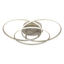 Stropní svítidlo, kov kartáčovaný nikl, hliník kartáčovaný nikl, bílý plast, otočné/výklopné, ø: 456 mm, V: 94 mm, včetně LED 40W 230V, zdroj 4680lm, výstup 3520lm, 4000K