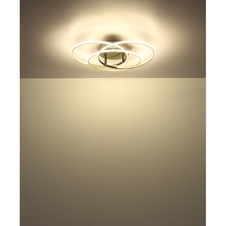 Stropní svítidlo, kov kartáčovaný nikl, hliník kartáčovaný nikl, bílý plast, otočné/výklopné, ø: 456 mm, V: 94 mm, včetně LED 40W 230V, zdroj 4680lm, výstup 3520lm, 4000K