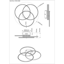 Stropní svítidlo, kov kartáčovaný nikl, hliník kartáčovaný nikl, bílý plast, otočné/výklopné, ø: 456 mm, V: 94 mm, včetně LED 40W 230V, zdroj 4680lm, výstup 3520lm, 4000K