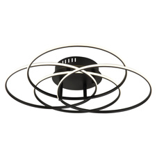 Stropní svítidlo, kov černý mat, hliník černý mat, plast bílý, otočné/výklopné, ø: 515 mm, V: 114 mm, včetně LED 55W 230V, zdroj 6650lm, výstup 3750lm, 4000K