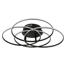 Stropní svítidlo, kov černý mat, hliník černý mat, plast bílý, otočné/výklopné, ø: 515 mm, V: 114 mm, včetně LED 55W 230V, zdroj 6650lm, výstup 3750lm, 4000K