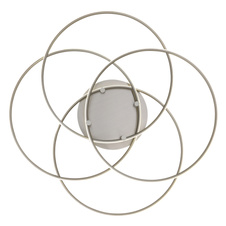 Stropní svítidlo, kov kartáčovaný nikl, hliník kartáčovaný nikl, bílý plast, otočné/výklopné, ø: 515 mm, V: 114 mm, včetně LED 55W 230V, zdroj 6650lm, výstup 4650lm, 4000K