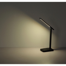 Stolní lampa, plast černý a bílý, dotykové zapnutí/vypnutí, dotykový stmívač a plynulé nastavení, nastavení barev, bez adaptéru, včetně USB kabelu, USB-A - USB-C, nabíjí se a svítí cca 4h, DxŠxV: 420x287,5x556mm, LED 3W 230V 150lm CCT 2800-6500K