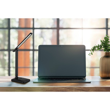 Stolní lampa, plast černý a bílý, dotykové zapnutí/vypnutí, dotykový stmívač a plynulé nastavení, nastavení barev, bez adaptéru, včetně USB kabelu, USB-A - USB-C, nabíjí se a svítí cca 4h, DxŠxV: 420x287,5x556mm, LED 3W 230V 150lm CCT 2800-6500K