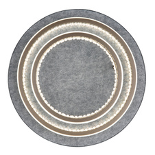 Stropní svítidlo, černý kov, šedý hliník, bílý plast, čiré plastové křišťály, několik úrovní nástěnným vypínačem, fixace barvy, paměťová funkce, noční světlo, DxŠxV: 472x340x140mm, kruh ø: 287mm a 210mm, LED 30W 230V 1200lm, CCT3000/4000/6000K