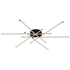 Stropní svítidlo, kov černý mat, hliník černý mat, plast bílý, nastavitelné, ø: 800mm, V: 77mm, včetně LED 40W 230V, zdroj 4345lm, výkon 2870lm, 3000K
