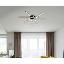 Stropní svítidlo, kov černý mat, hliník černý mat, plast bílý, nastavitelné, ø: 800mm, V: 77mm, včetně LED 40W 230V, zdroj 4345lm, výkon 2870lm, 3000K