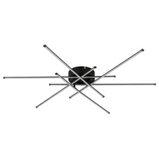 Stropní svítidlo, kov černý mat, hliník černý mat, plast bílý, nastavitelné, ø: 800mm, V: 77mm, včetně LED 40W 230V, zdroj 4345lm, výkon 2870lm, 3000K