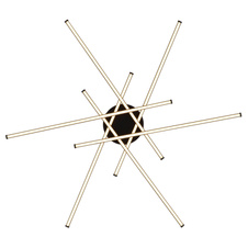 Stropní svítidlo, kov černý mat, hliník černý mat, plast bílý, nastavitelné, ø: 800mm, V: 77mm, včetně LED 40W 230V, zdroj 4345lm, výkon 2870lm, 3000K
